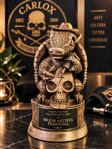Trophy: Best Female Artist — 4th Tattoo Expo, Villavicencio, Colombia 2017